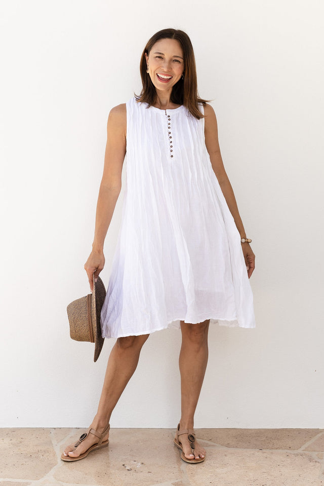 Willa White Crinkle Cotton Dress,Lifestyle
