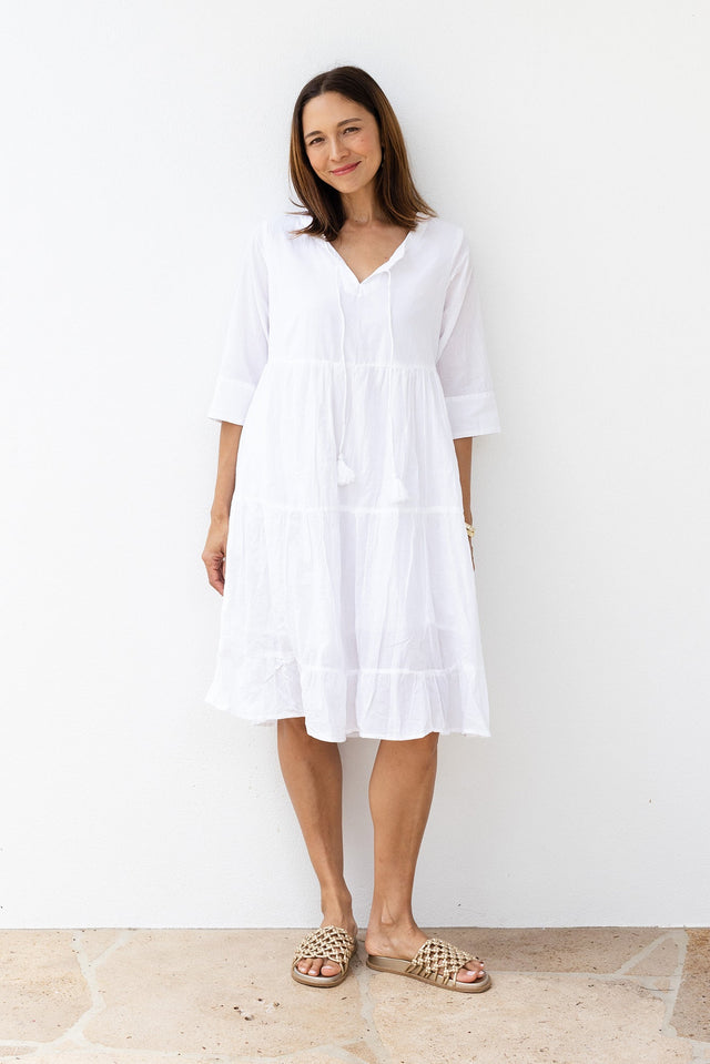 Milana White Crinkle Cotton Dress,Lifestyle