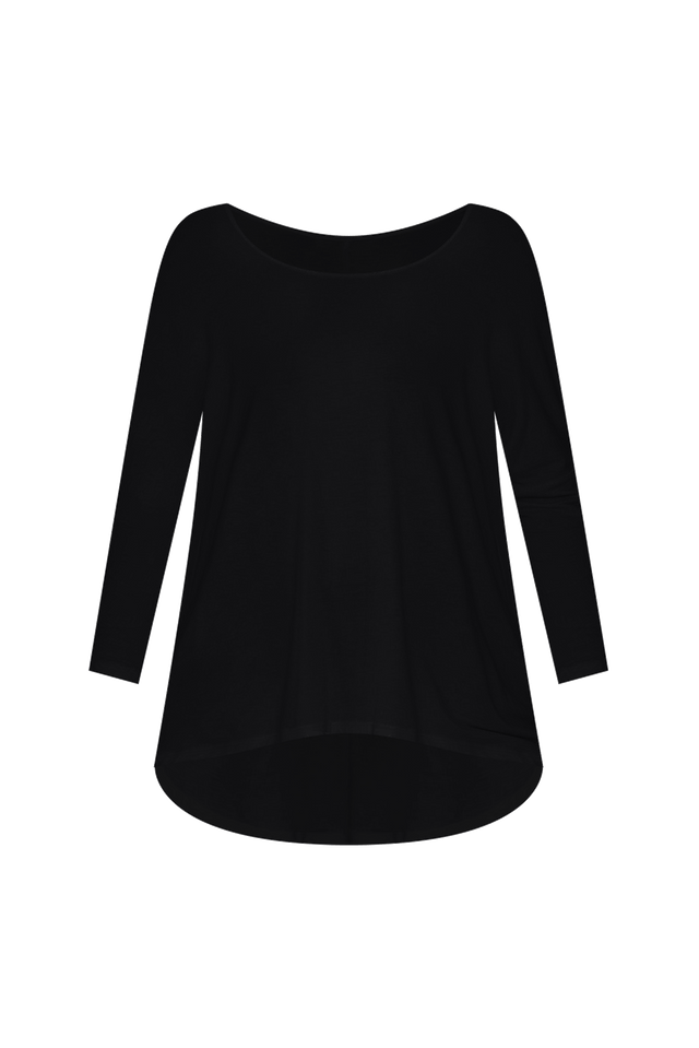 Black Milan 3/4 Sleeve Top,ghost-mani image 4
