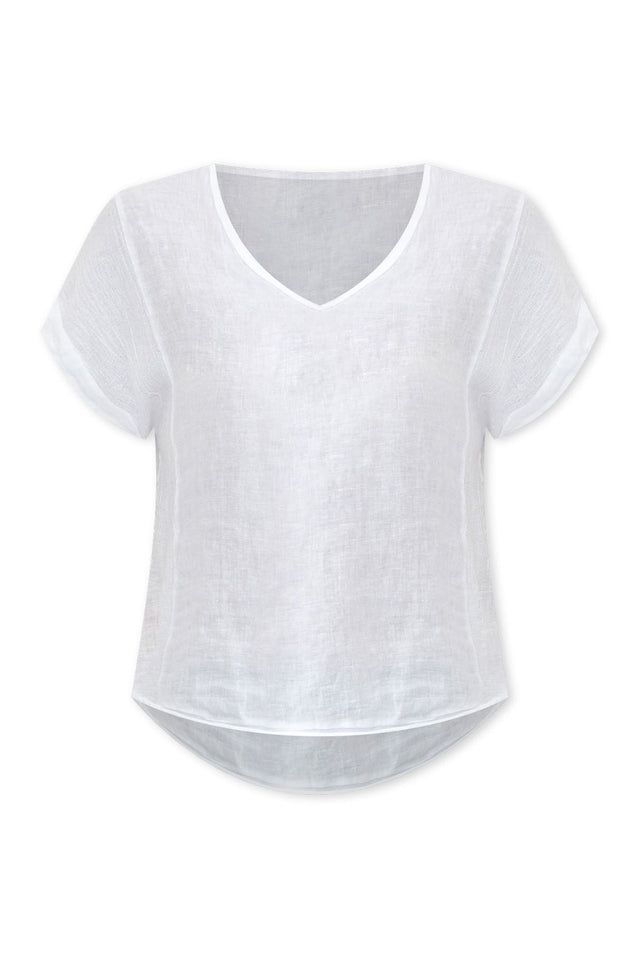 Dorian White Linen Cotton Top,ghost-mani image 8