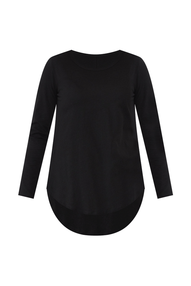 Megan Black Cotton Long Sleeve Top,ghost-mani image 7