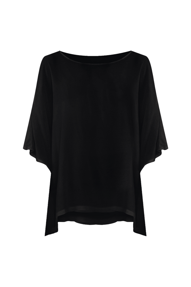 Mali Black Drape Top,ghost-mani image 5