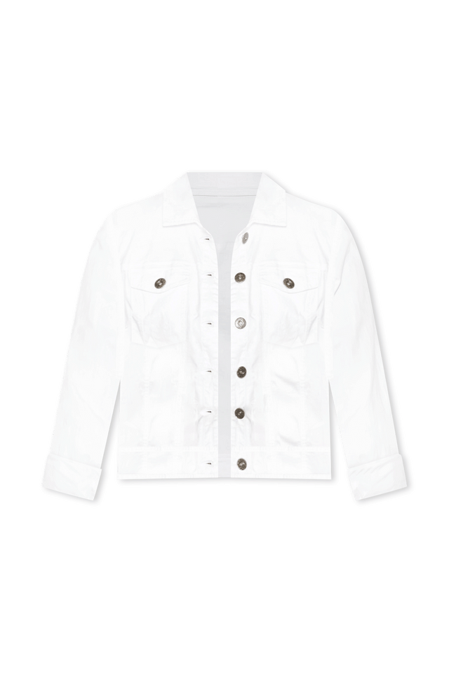 Danielle White Stretch Jean Jacket,ghost-mani image 3