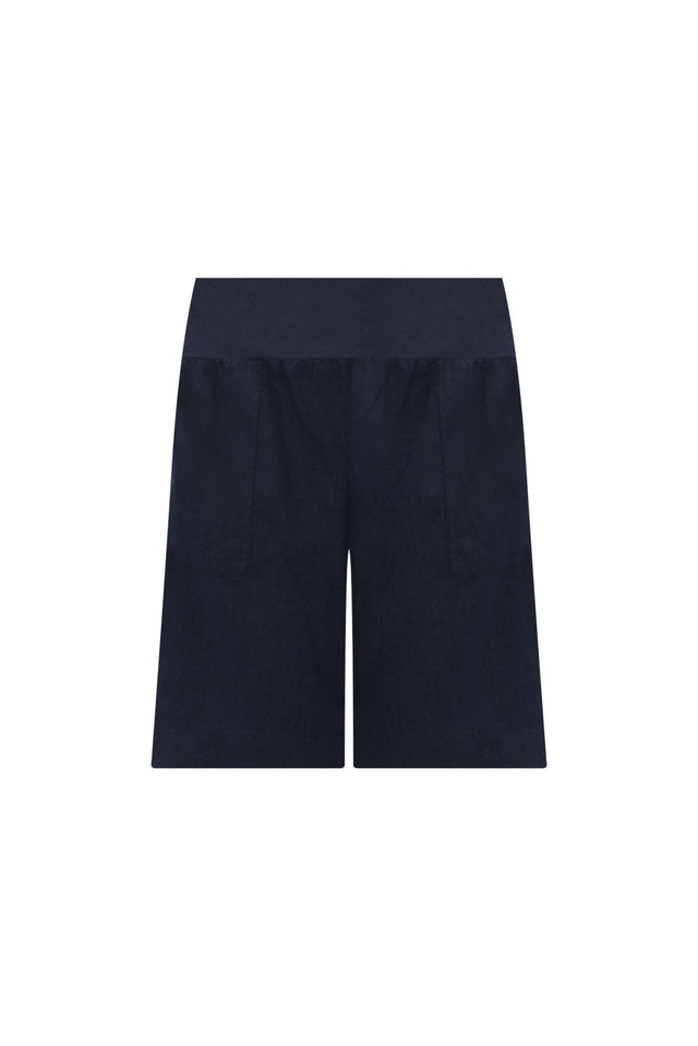 Aster Navy Linen Shorts,ghost-mani image 7