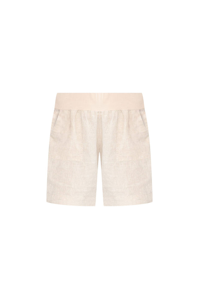 Aster Natural Linen Shorts,ghost-mani image 3