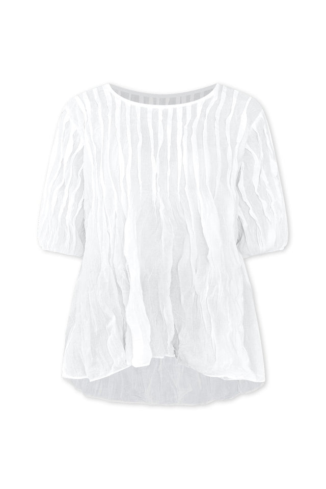 Selma White Crinkle Cotton Top,ghost-mani image 4
