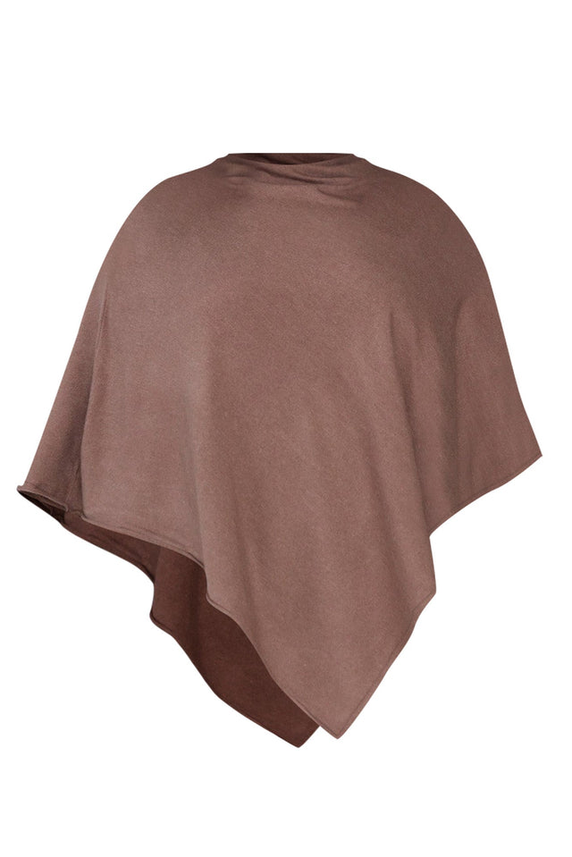 Amy Chocolate Wool Blend Poncho,ghost-mani image 8