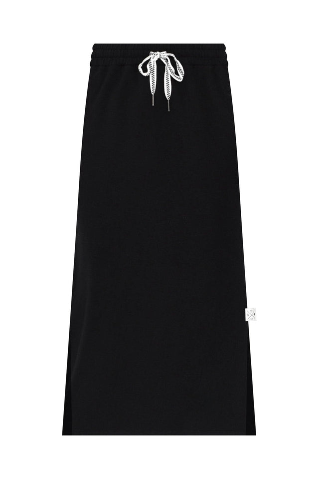 Travel Black Cotton Maxi Skirt,ghost-mani image 4