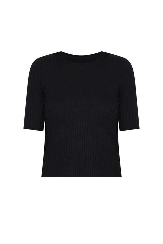 Olivia Black Bamboo Knit Tee,ghost-mani