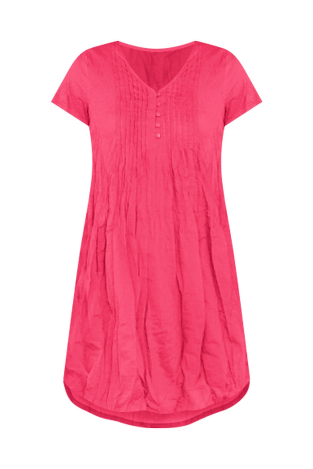 Sabina Fuchsia Crinkle Cotton Dress,ghost-mani image 4