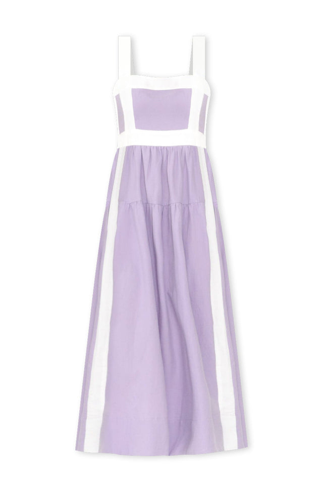 Jolie Purple Trim Cotton Blend Dress,ghost-mani image 2