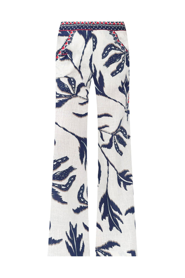 Eudora Palm Shadow Linen Blend Pants,ghost-mani
