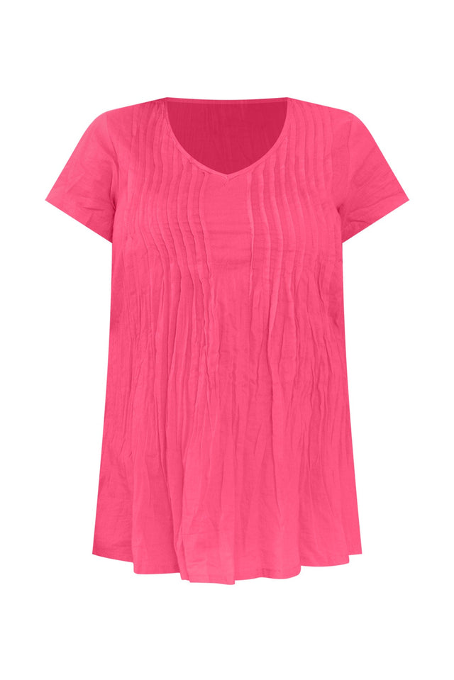 Fia Hot Pink Crinkle Cotton Top,ghost-mani image 6