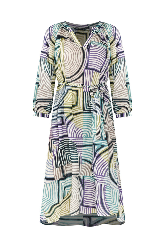 Liliana Green Ripple Cotton Kaftan,ghost-mani image 4