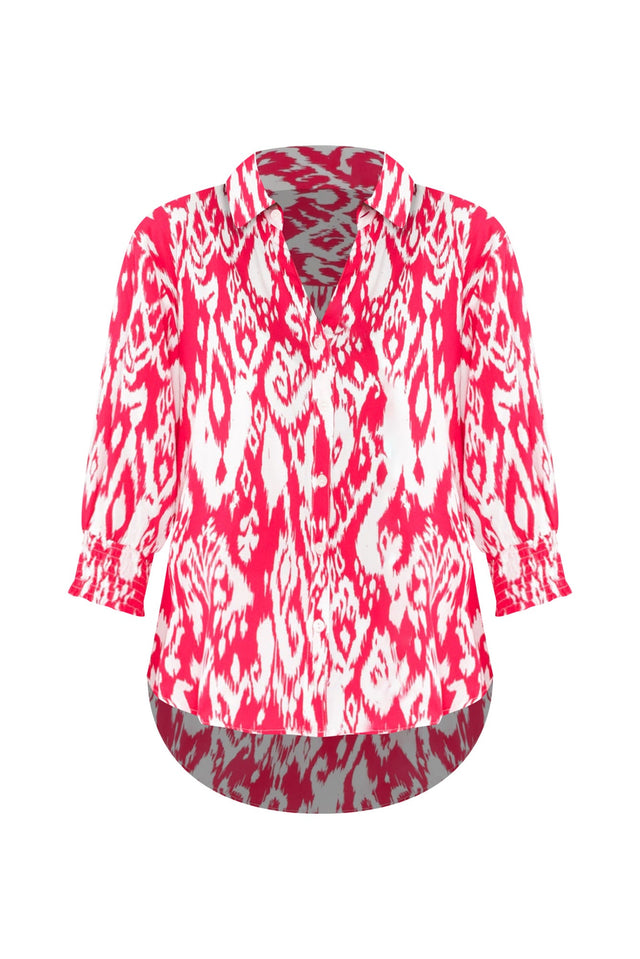 Jemima Pink Ikat Shirt,ghost-mani image 3