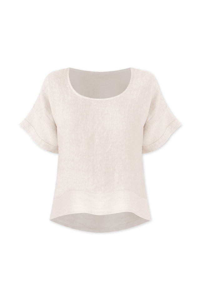 Kaya Beige Linen Top,ghost-mani image 6