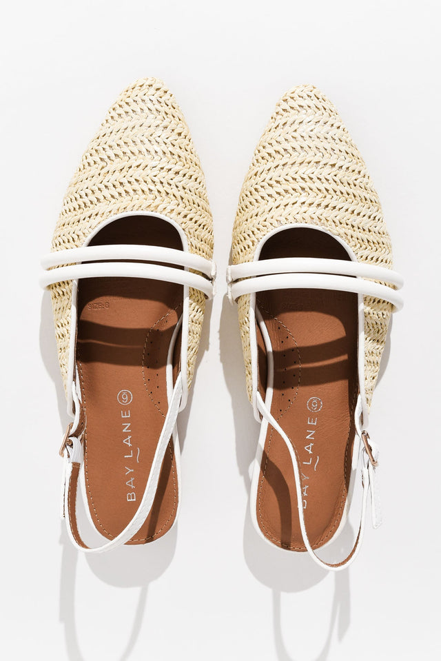 Abby Cream Raffia Leather Slingback Mule image 5