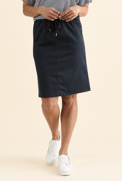 Abigail Navy Drawstring Skirt