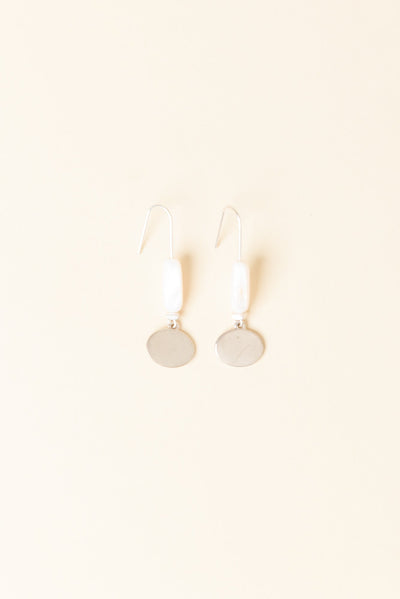 Abriella Silver Oval Hook Earrings