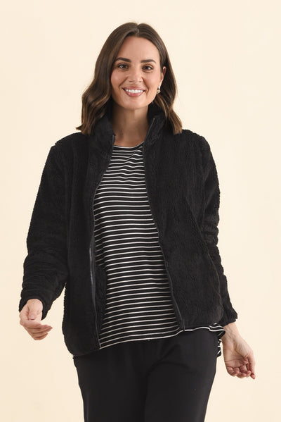 Ackerley Black Faux Fur Jacket