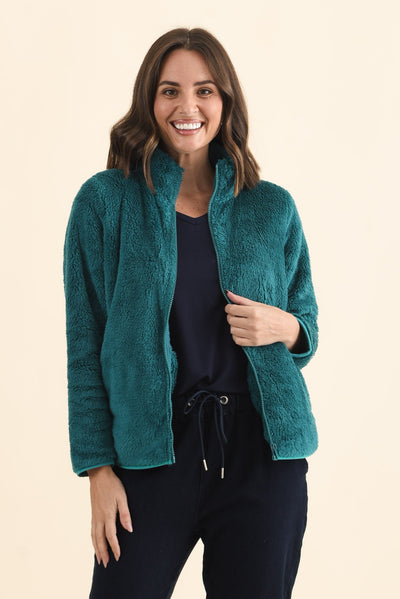 Ackerley Blue Faux Fur Jacket
