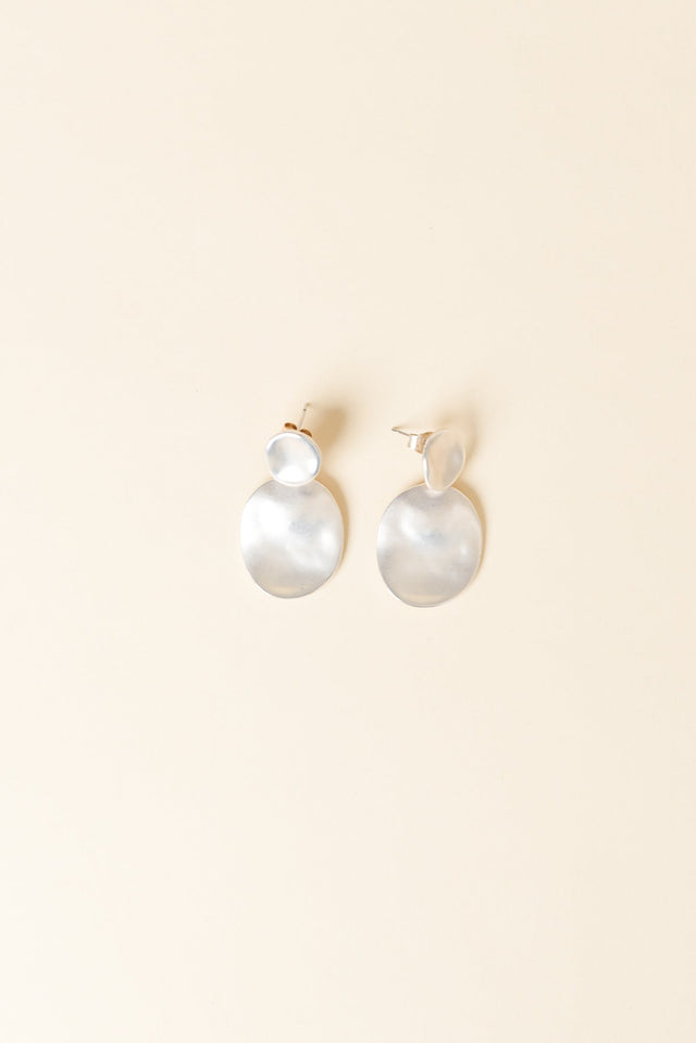 Ackley Silver Oval Earrings