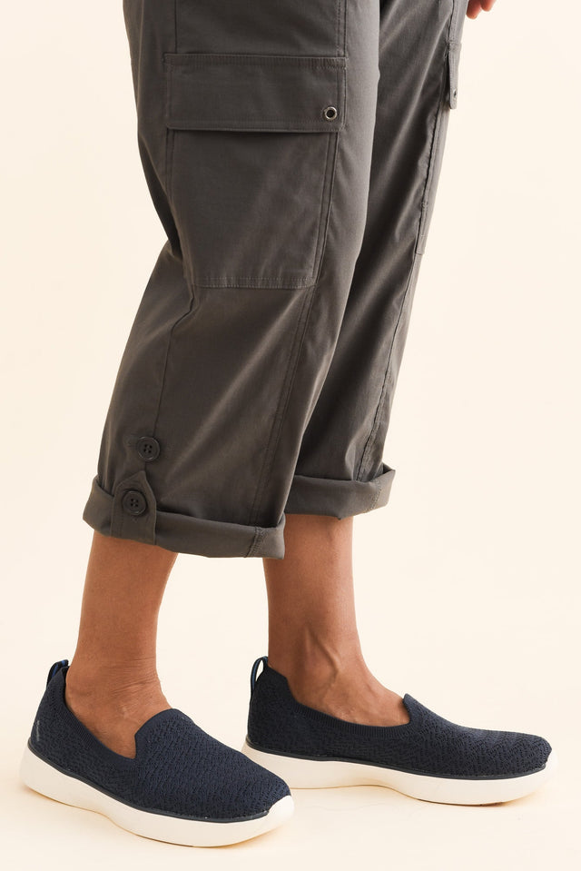 Air-Lite Charcoal Stretch Cargo Pants,Brunette model,alt text|model:Cara image 8