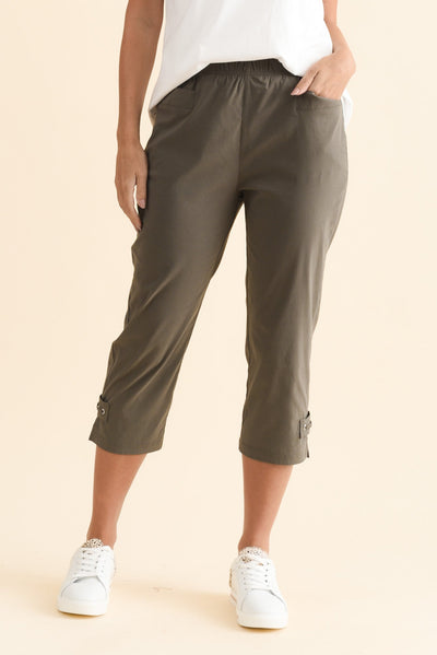 Air-Lite Olive Stretch Capri Pants
