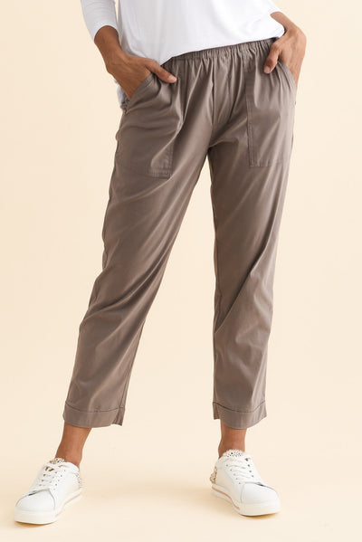 Air-Lite Taupe Stretch Cropped Pants