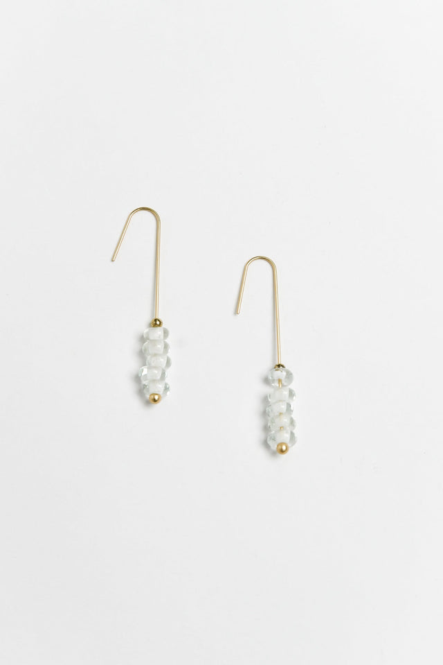 Akayla Gold Glass Beaded Hook Earrings image 1