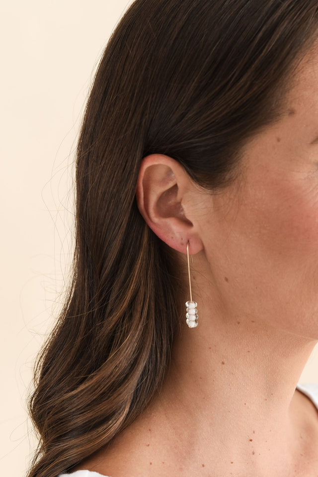 Akayla Gold Glass Beaded Hook Earrings image 2