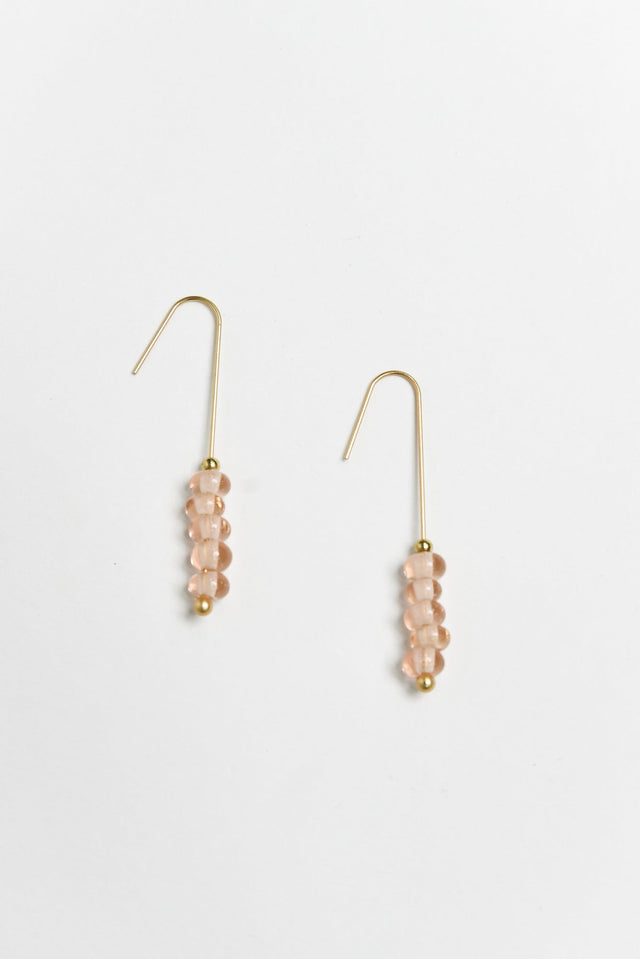 Akayla Pink Glass Beaded Hook Earrings image 1