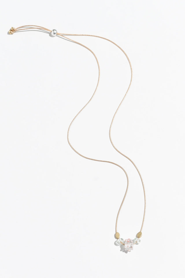 Almia Pink Dot Glass Beaded Necklace image 2