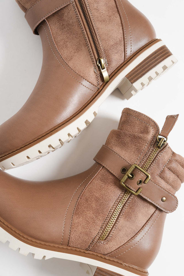 Alpha Taupe Leather Zip Boot image 3