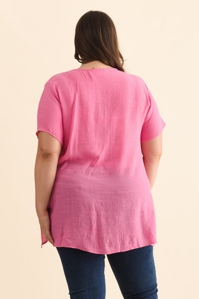 Alvina Candy Pink Layered Tunic Top,Brunette model,alt text|model:Gabby image 13