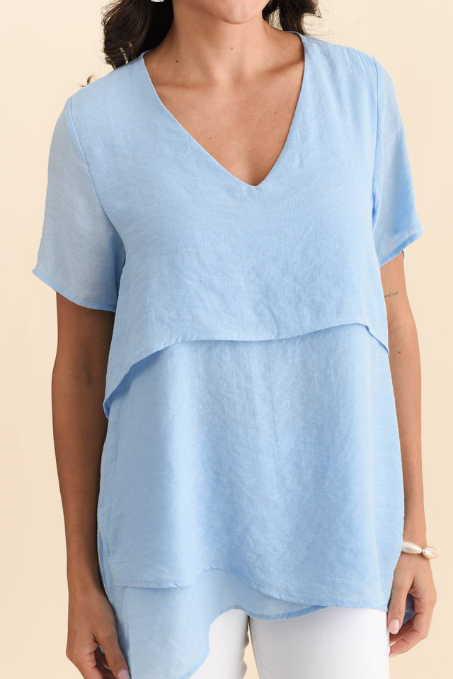 Alvina Sky Layered Tunic Top,Detail,Brunette model,alt text|model:MJ image 7