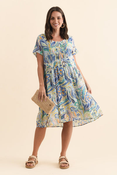 Alysse Blue Bloom Pocket Dress