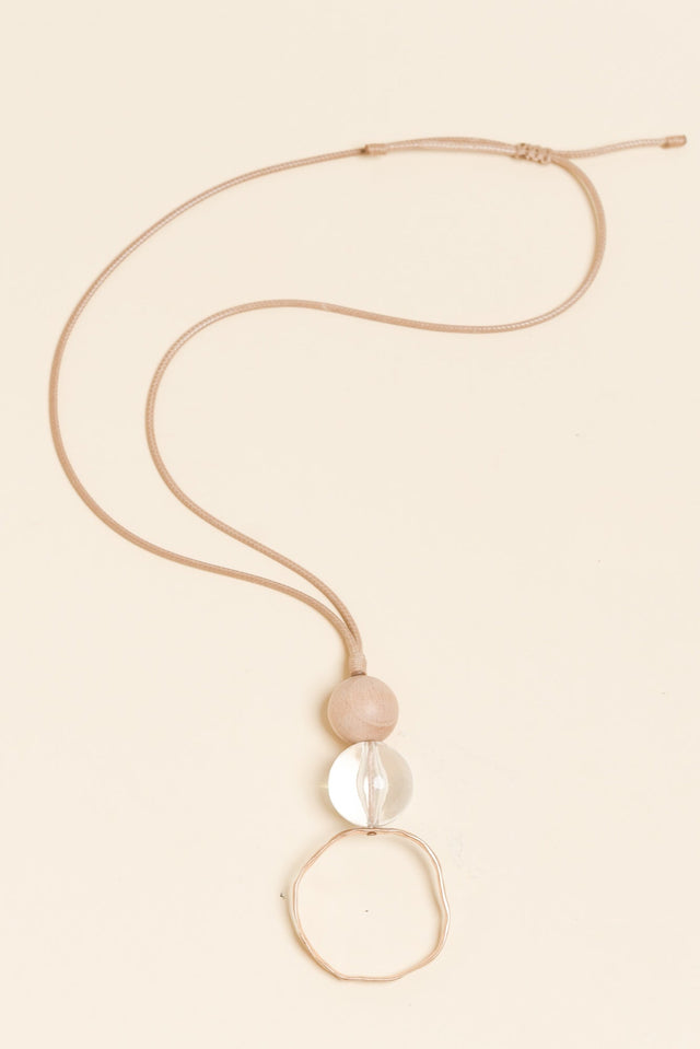 Ambra Natural Beaded Pendant Necklace image 1