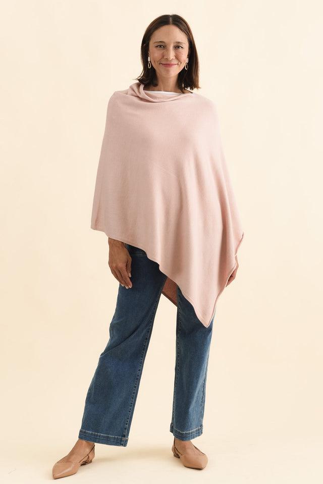 Amy Dusty Pink Wool Blend Poncho image 3