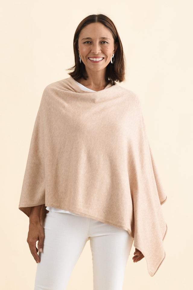 Amy Oat Wool Blend Poncho