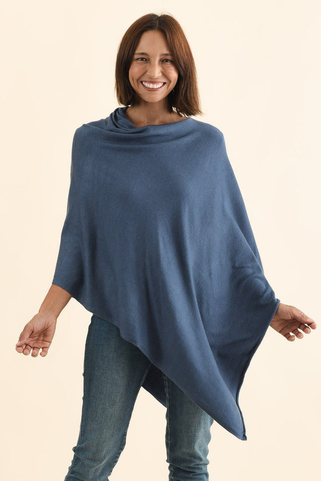 Amy Steel Wool Blend Poncho,Brunette model,alt text|model:Cara image 1