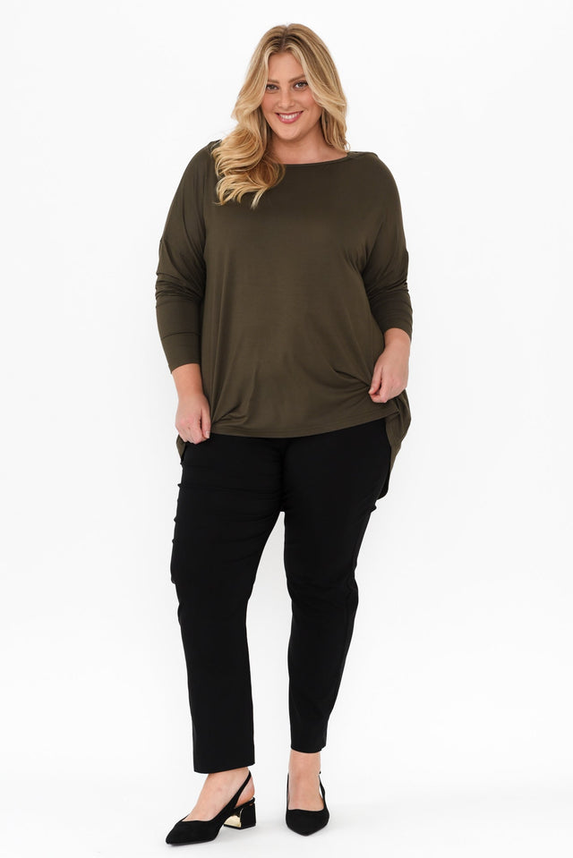 Harbour Black Stretch Pants,Blonde model,alt text|model:Caitlin image 8