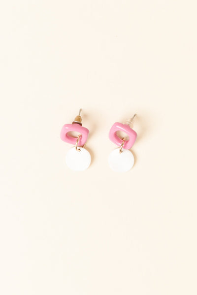Angie Pink Drop Earrings