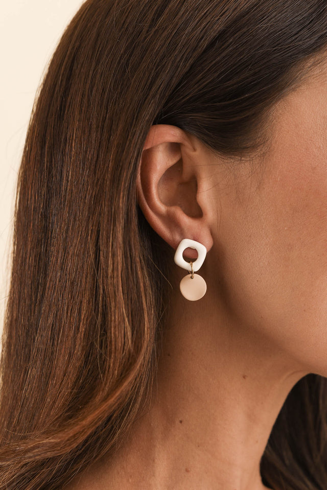 Angie White Drop Earrings image 1