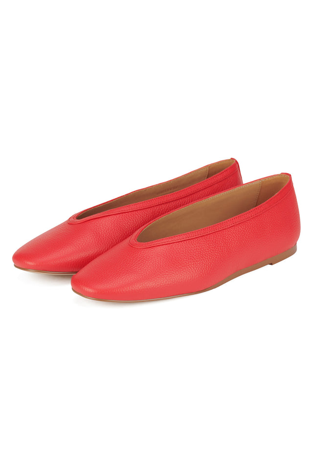 Anita Red Leather Ballet Flat image 2