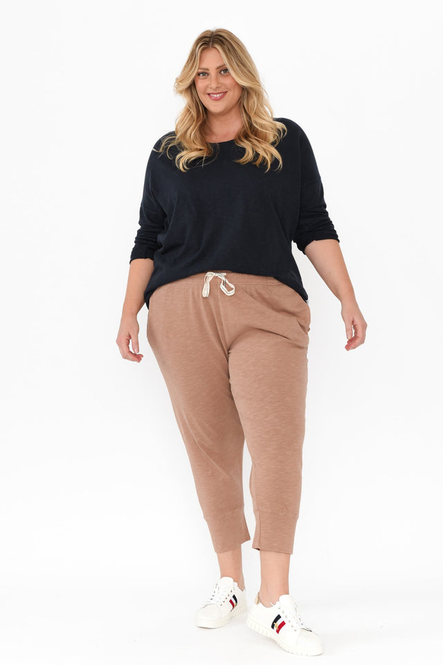 Fundamental Brunch Mocha Cotton Sweatpants,Blonde model,alt text|model:Caitlin image 10