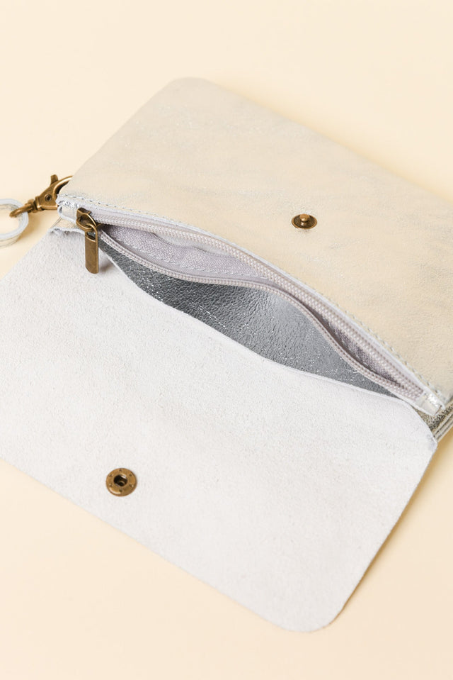 Antonia Silver Metallic Crossbody Bag image 2