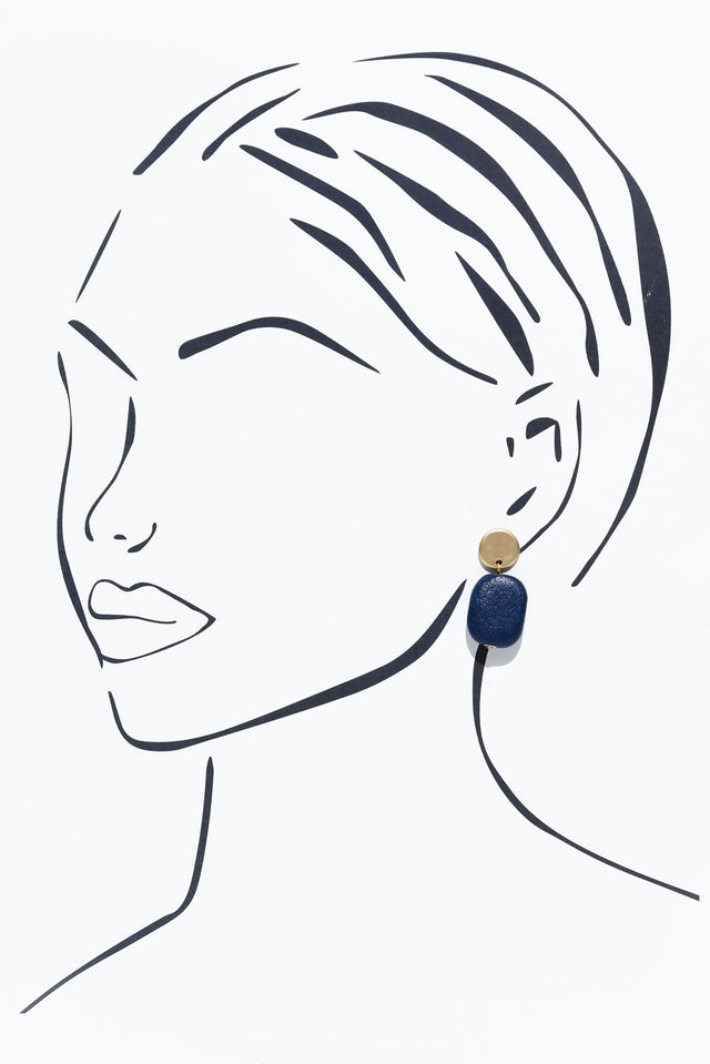 Ariel Blue Rectangle Drop Earrings