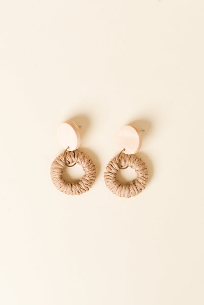 Arli Tan Woven Earrings
