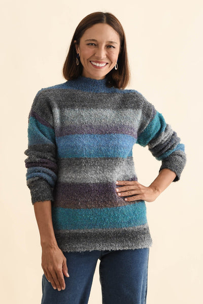 Augie Blue Stripe Knit Jumper